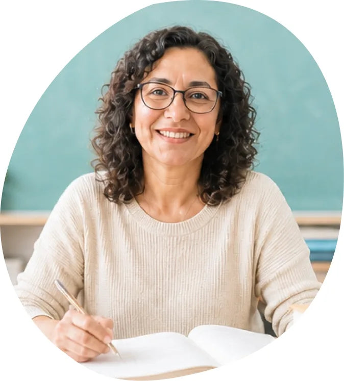 Community teacher in her classroom