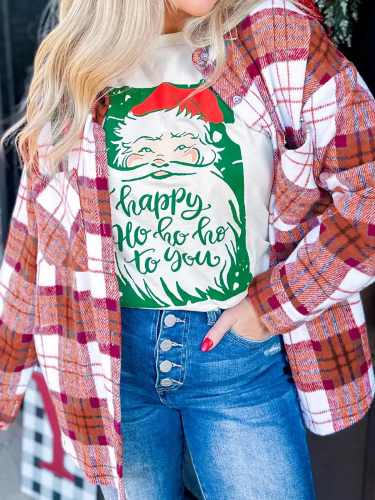 Plaid Button-Down Long Sleeve Shacket