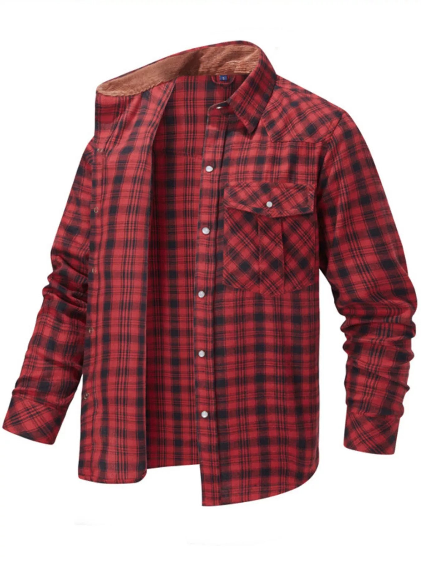 Camisa de cuadros vintage con botones para hombre