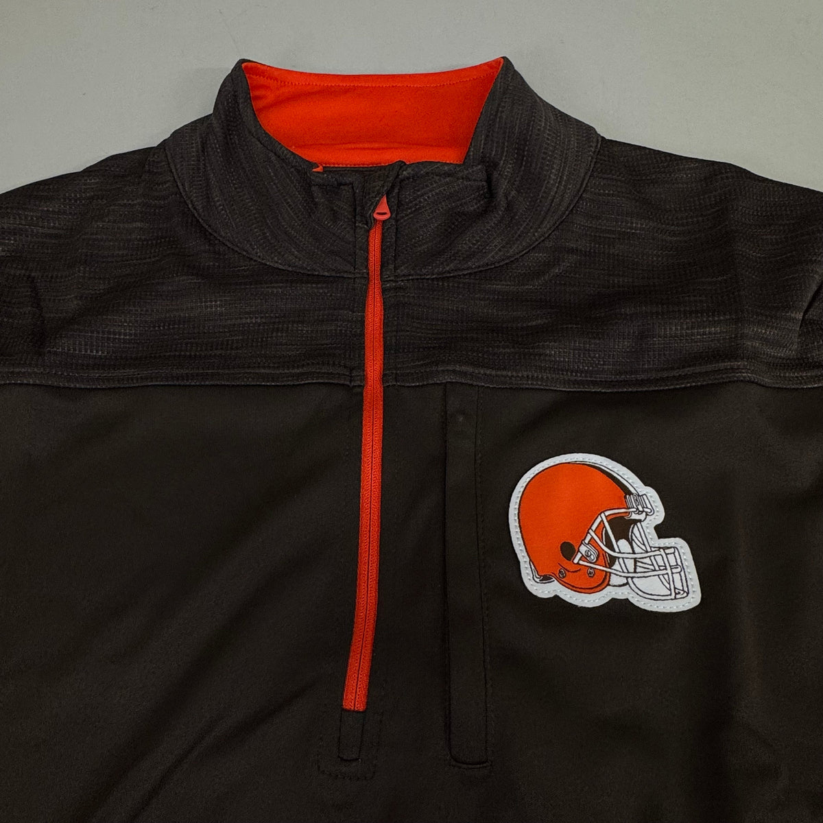 Camiseta NFL Cleveland Browns con cremallera de un cuarto, manga larga, talla L, marrón, 1802969