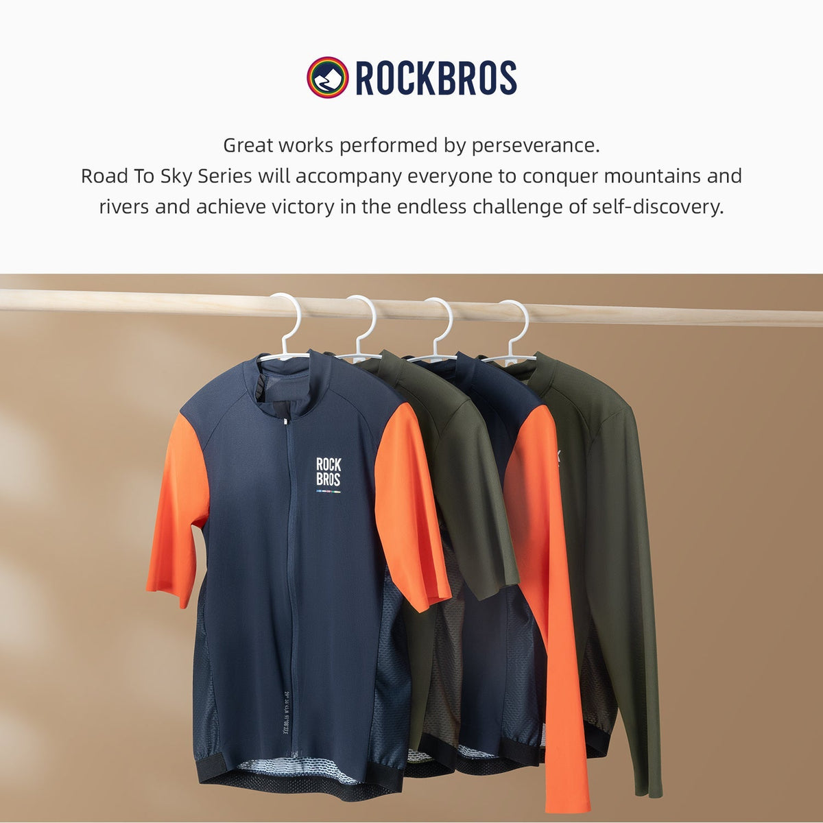 Maillot ciclista de manga larga para hombre 【ROAD TO SKY】de ROCKBROS en varios colores