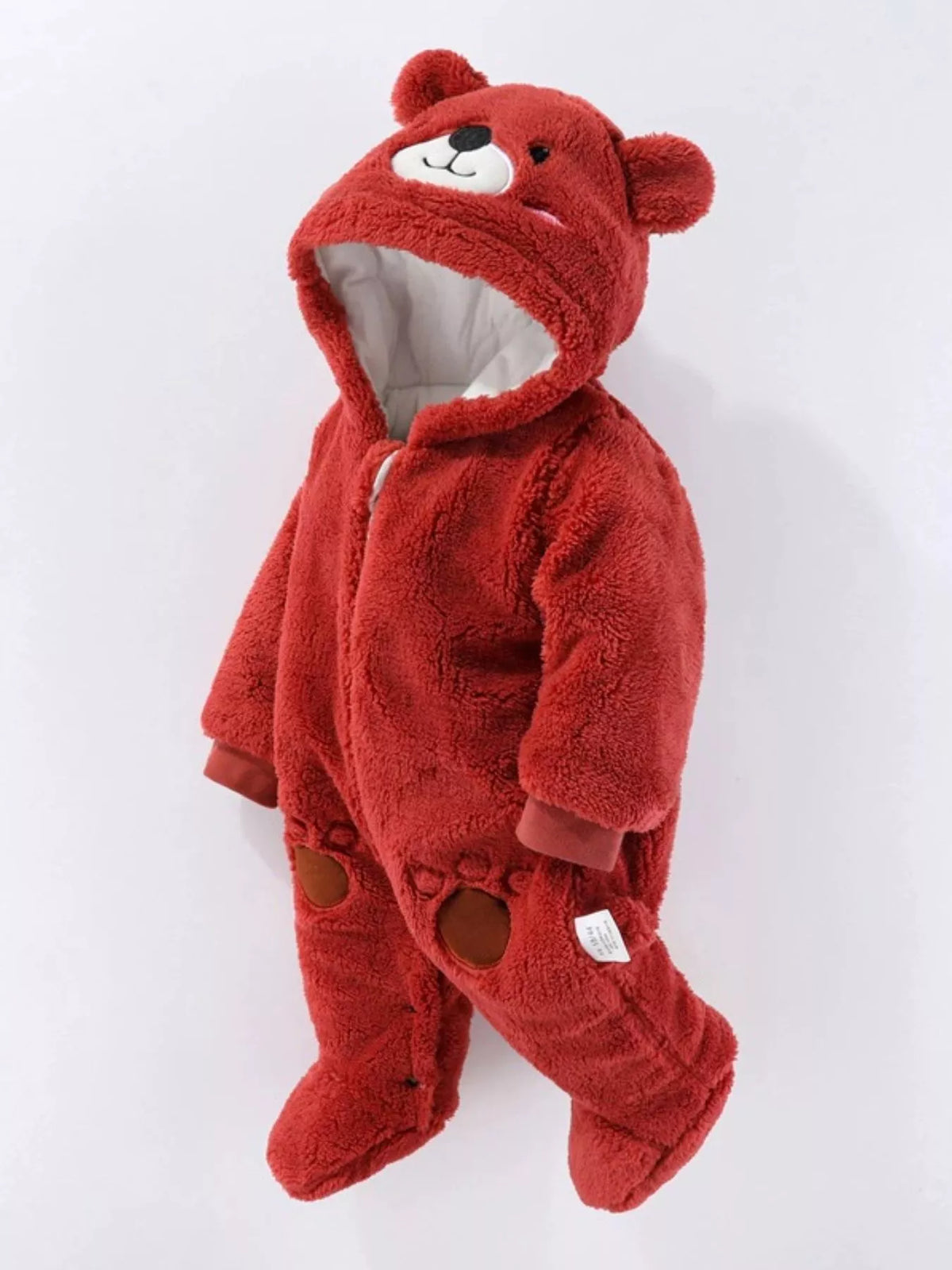 Mono de forro polar con capucha y orejas de oso para niños