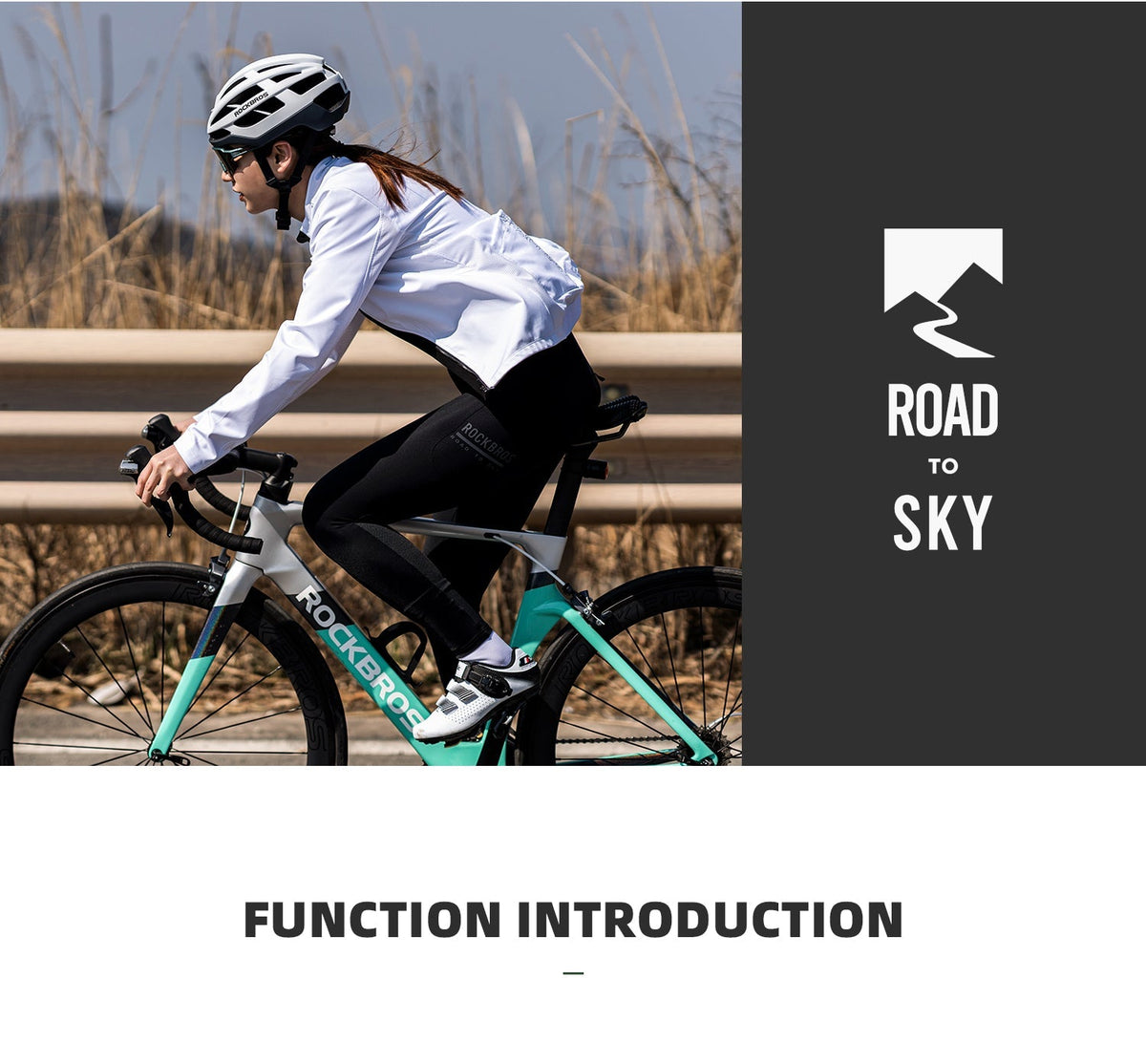 Mallas de ciclismo para mujer 【ROAD TO SKY】by ROCKBROS en negro