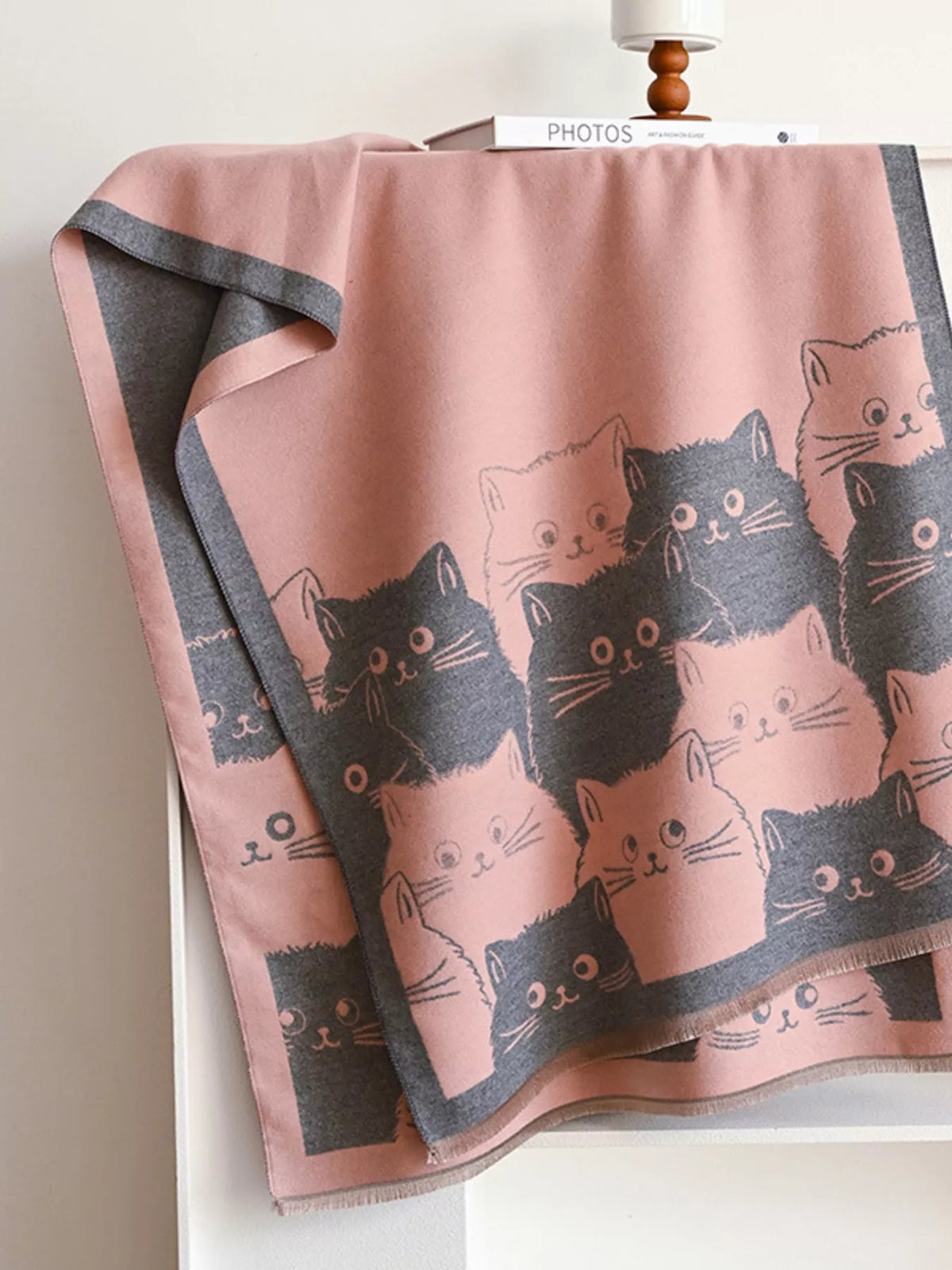 Bufanda de punto con patrón de gatito adorable