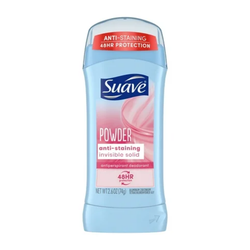 Desodorante antitranspirante sólido en polvo Suave Invisible (2.6 oz)