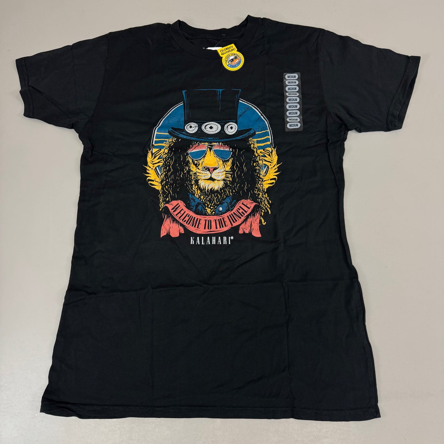 THE DUCK COMPANY Welcome To The Jungle Kalahari T-Shirt Adult Medium Black,Blue,Yellow