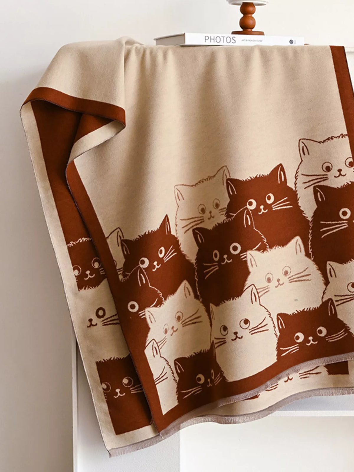 Bufanda de punto con patrón de gatito adorable