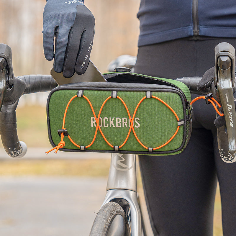 【ROAD TO SKY】 Bolsa de manillar grande de lujo ROCKBROS, bolsa para cuadro delantero de ciclismo en varios colores