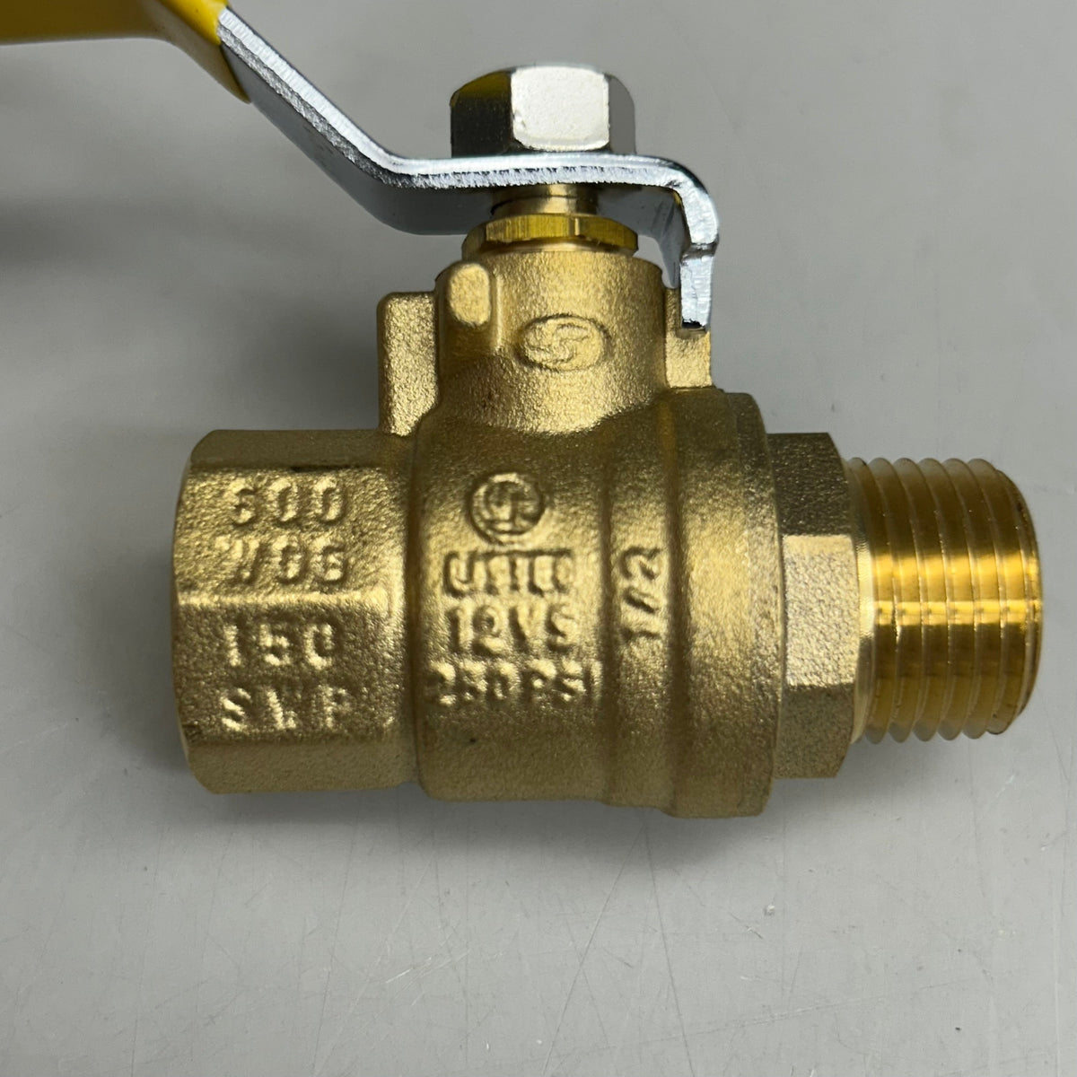PLASTIC PROCESS EQUIPMENT Gas Ball Valve- Full Port 1.5" Brass 600WOG 150SWP