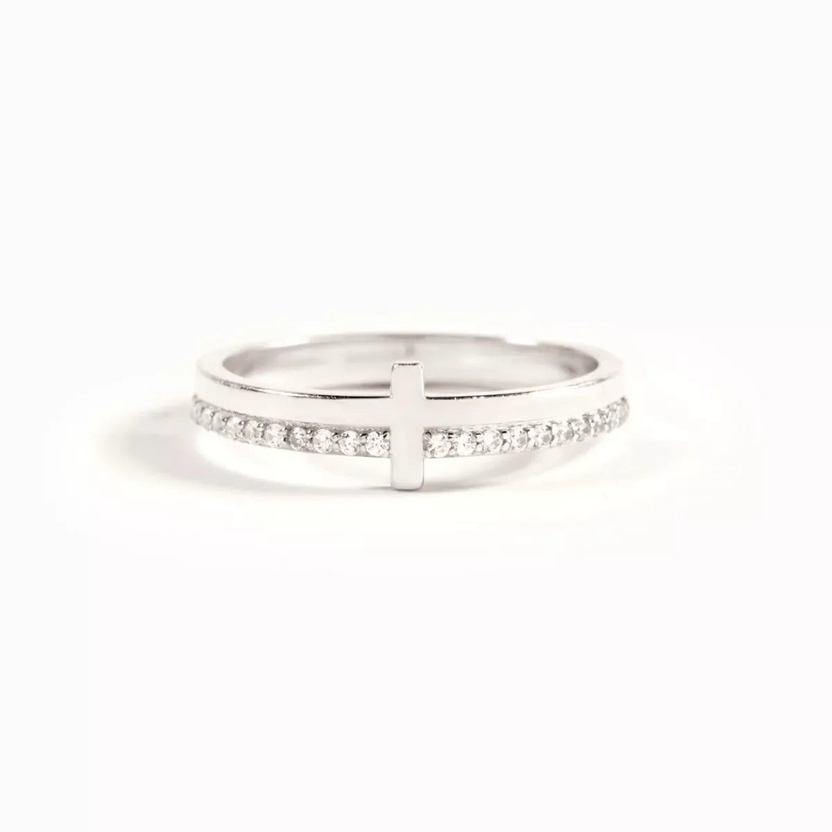 Anillo de plata de ley 925 con cruz