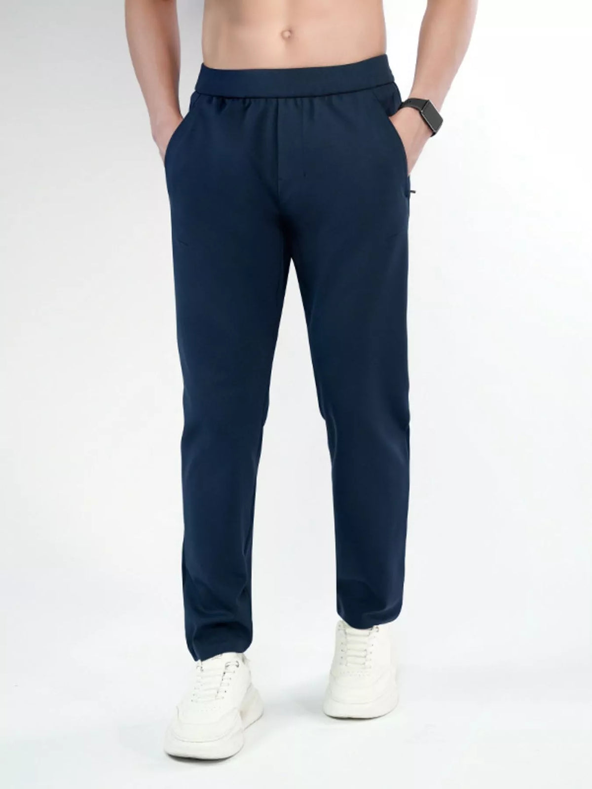 Pantalones elásticos ajustados de talla grande para hombre