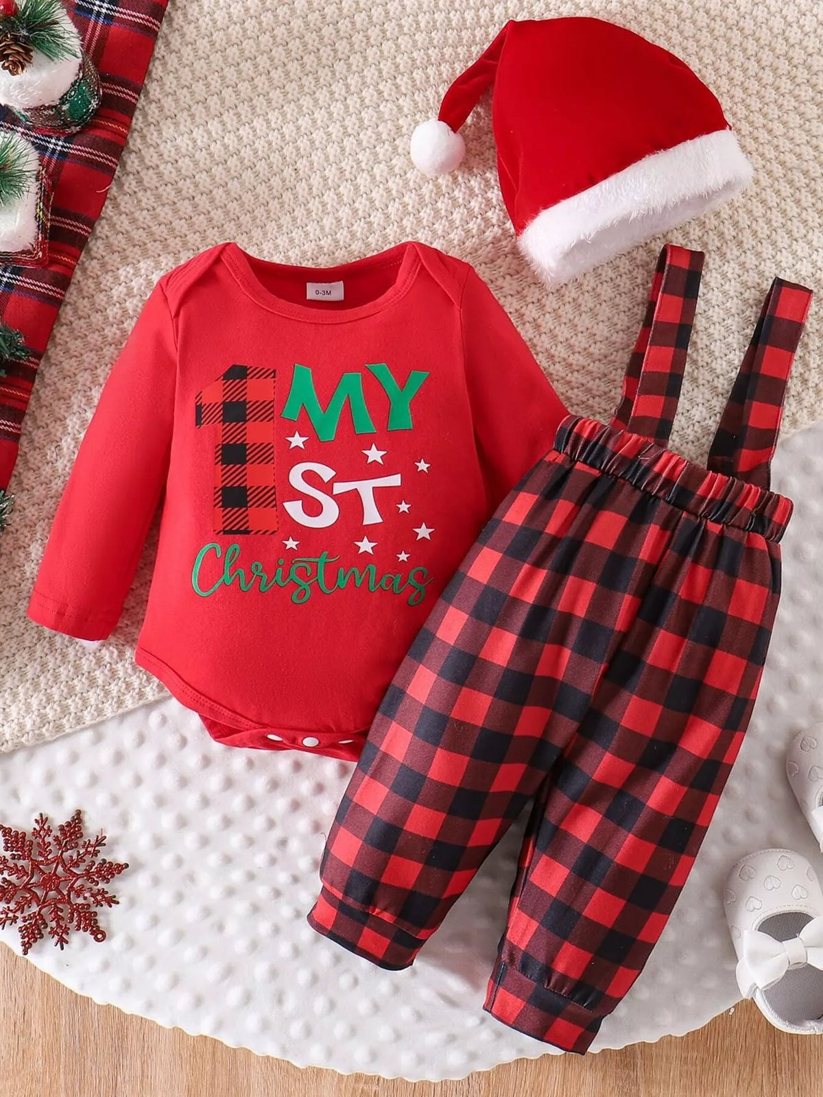 Conjunto de primera muda de Navidad para niños