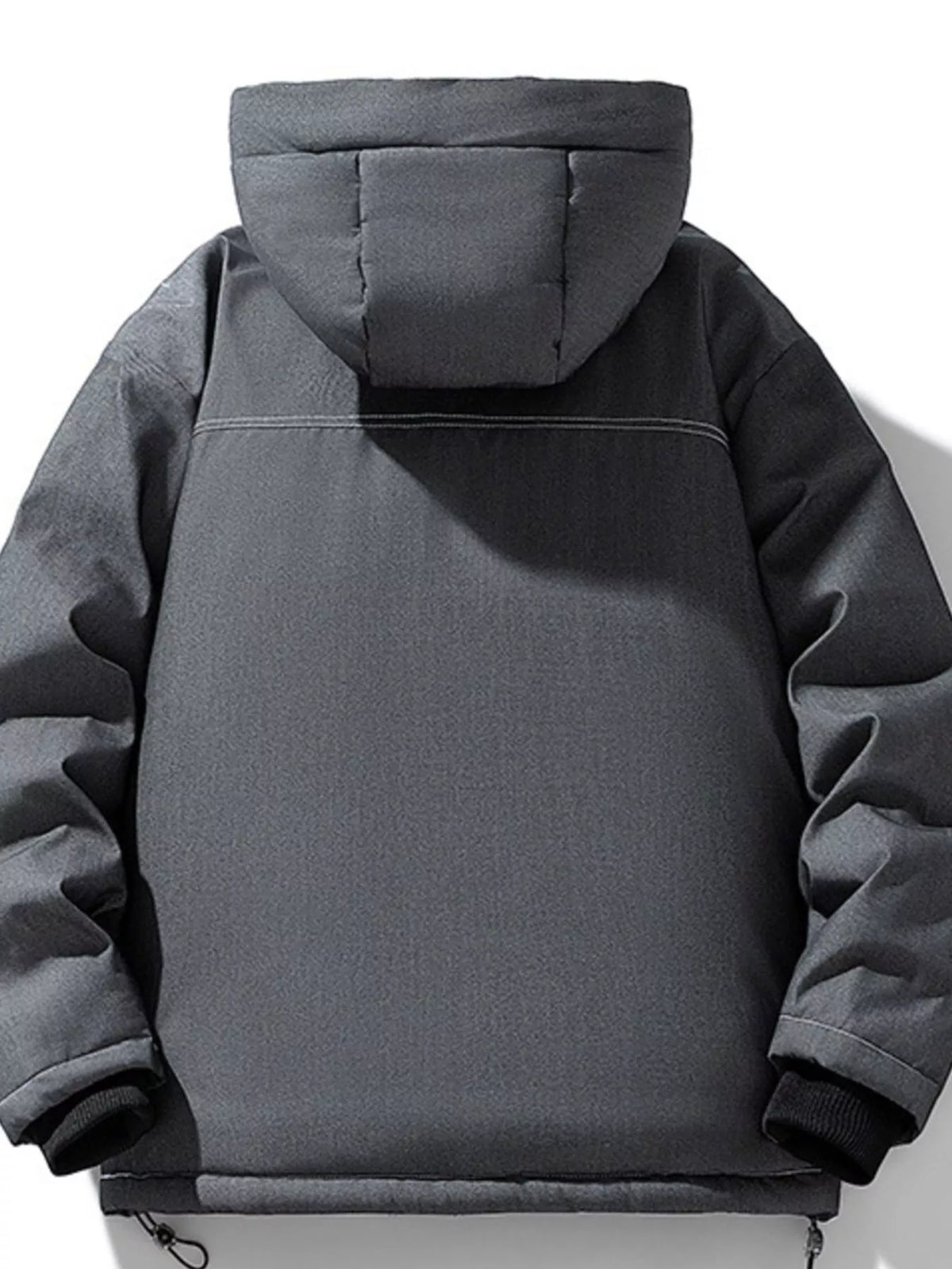 Chaqueta de plumas acolchada cálida con capucha de talla grande para hombre