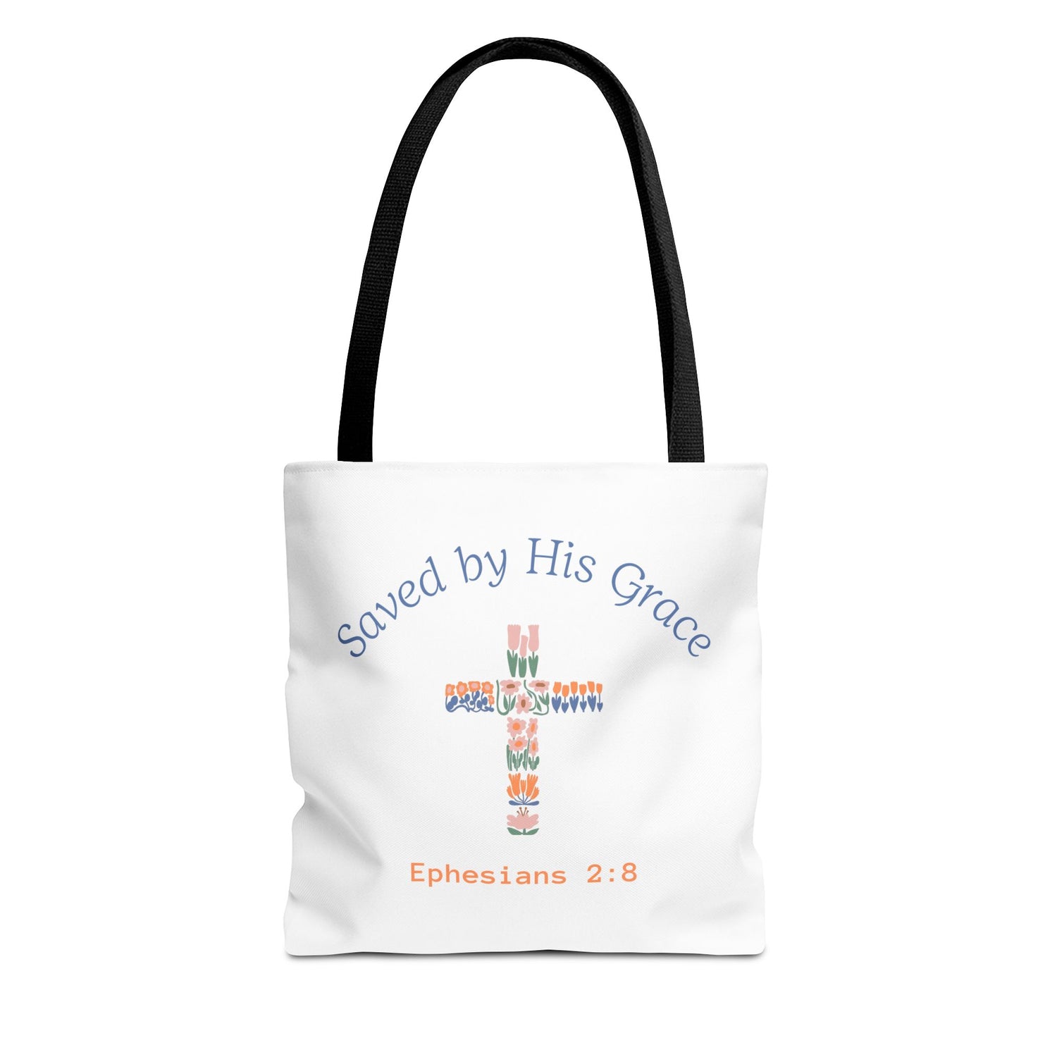 Christian Tote Bag — "Saved by His Grace"