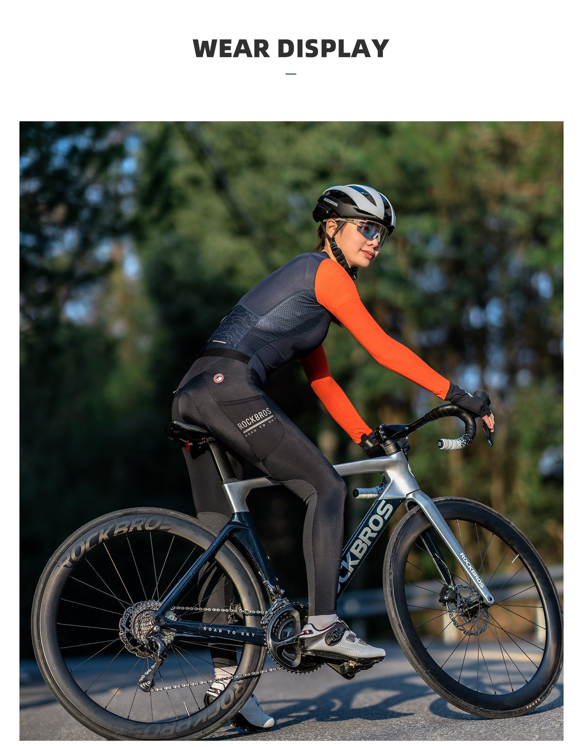 Mallas de ciclismo para mujer 【ROAD TO SKY】by ROCKBROS en negro