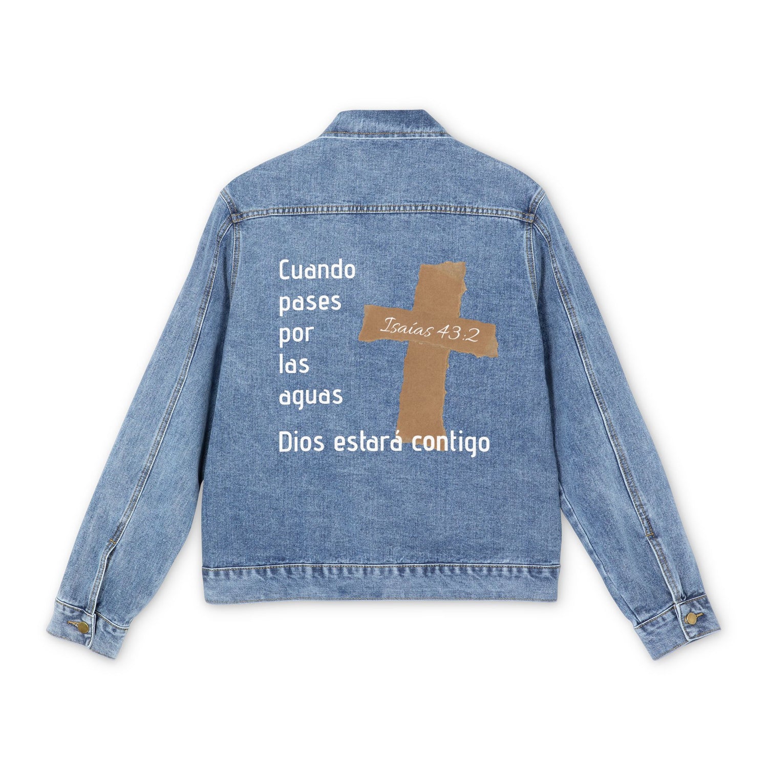 Denim Jacket — "Isaías 43:2"