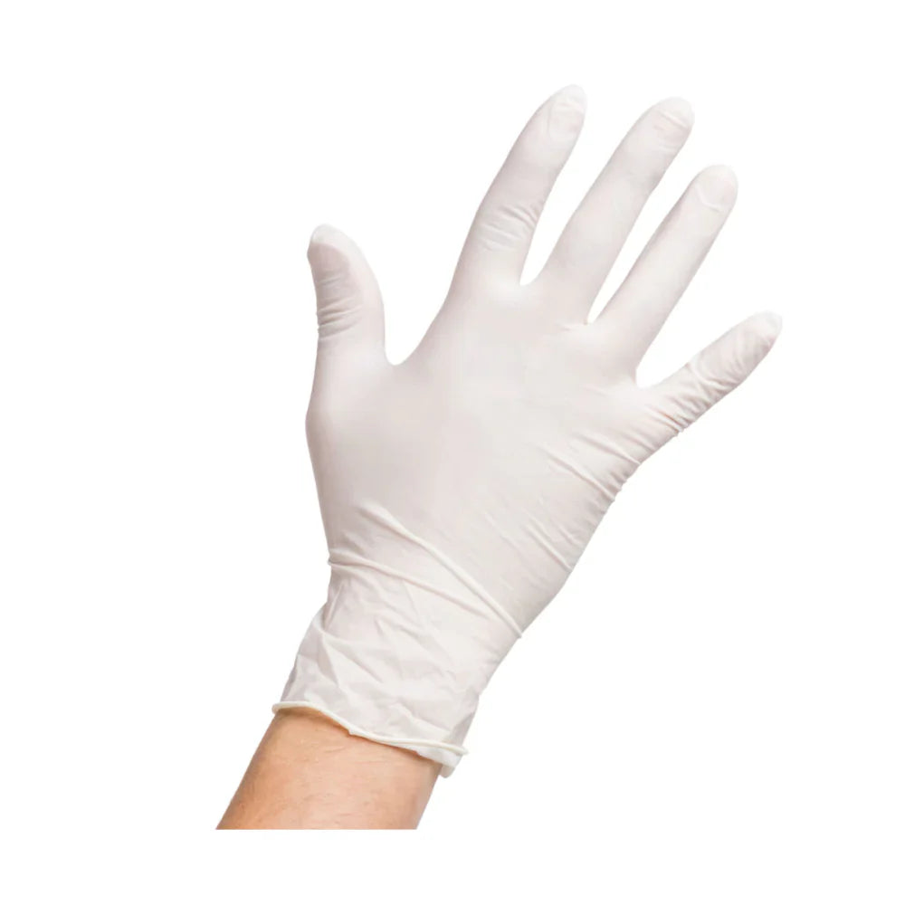 Latex Gloves Powder Free White (10x100 ct) lrg