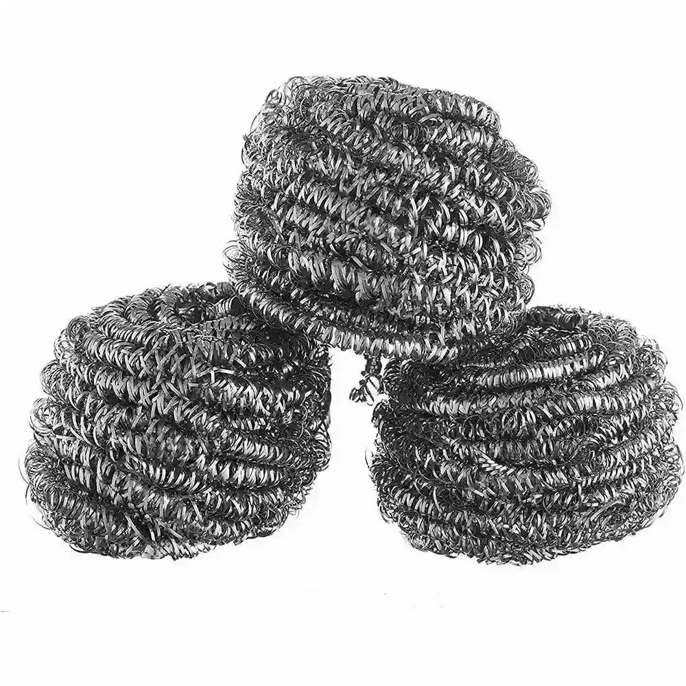 Heavy-Duty Stainless Steel Scrubbers (50g, 72-Unit Bulk Box)