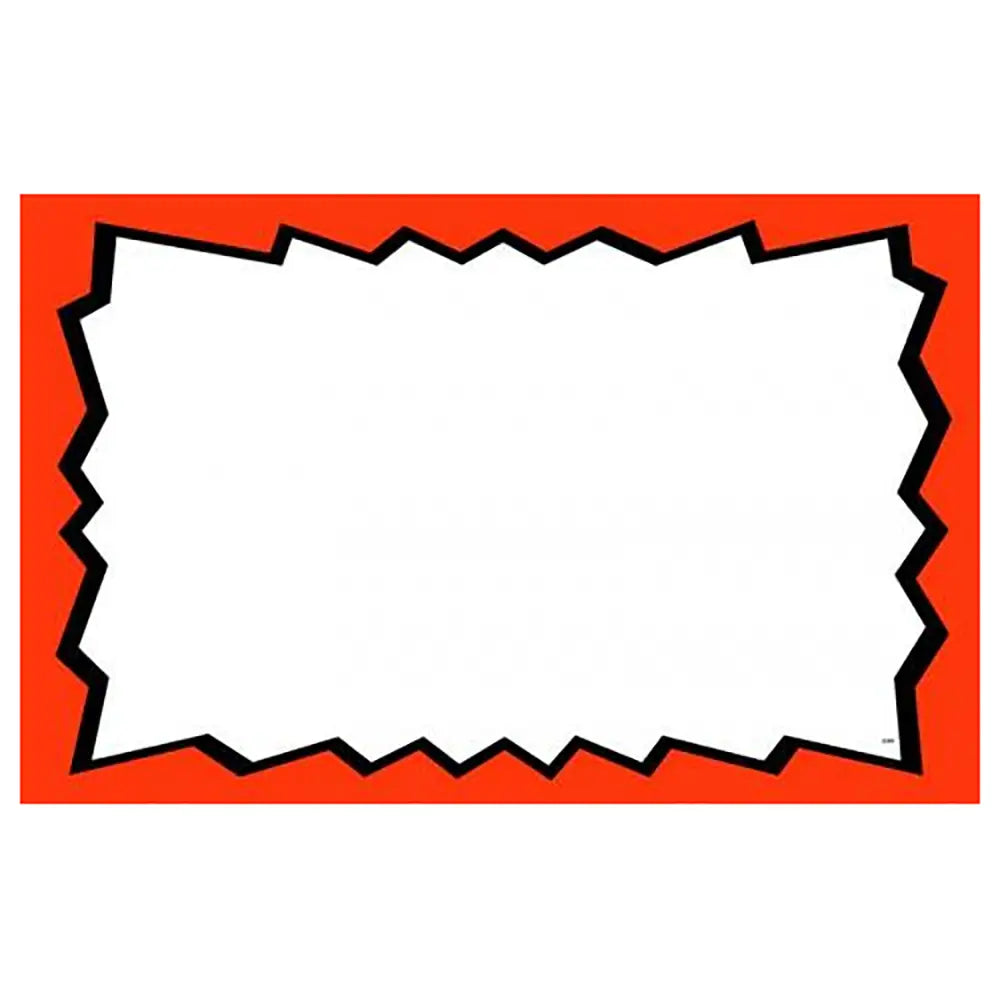 Tarjeta de señalización en blanco con impresión en rojo intenso, brillante, de 7" x 11", caja de 100 unidades