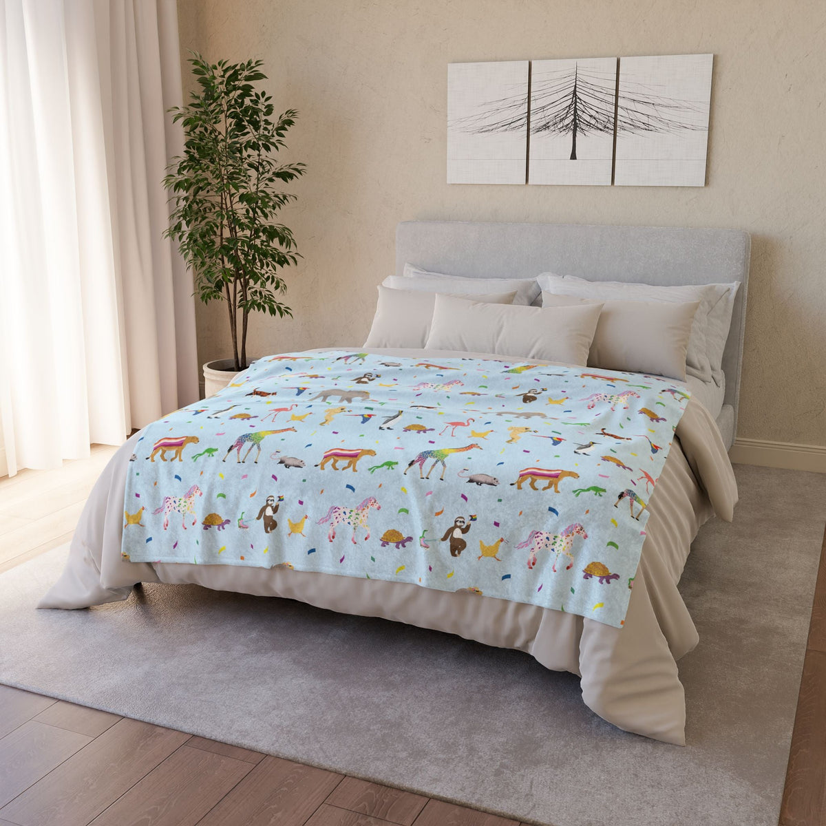 Rainbow on my Parade Pride Rainbow Flag Cozy Throw Blanket (50"x60")