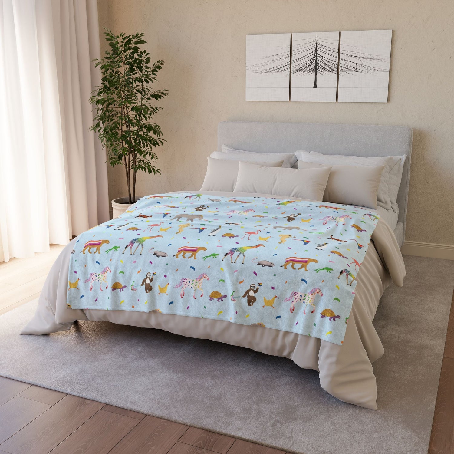 Rainbow on my Parade Pride 2025 Rainbow Flag Cozy Throw Blanket 50"x60"