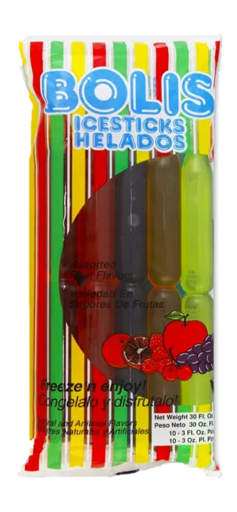 Bolis Ice Pops Asst Flavors 8 ct box of 24 units