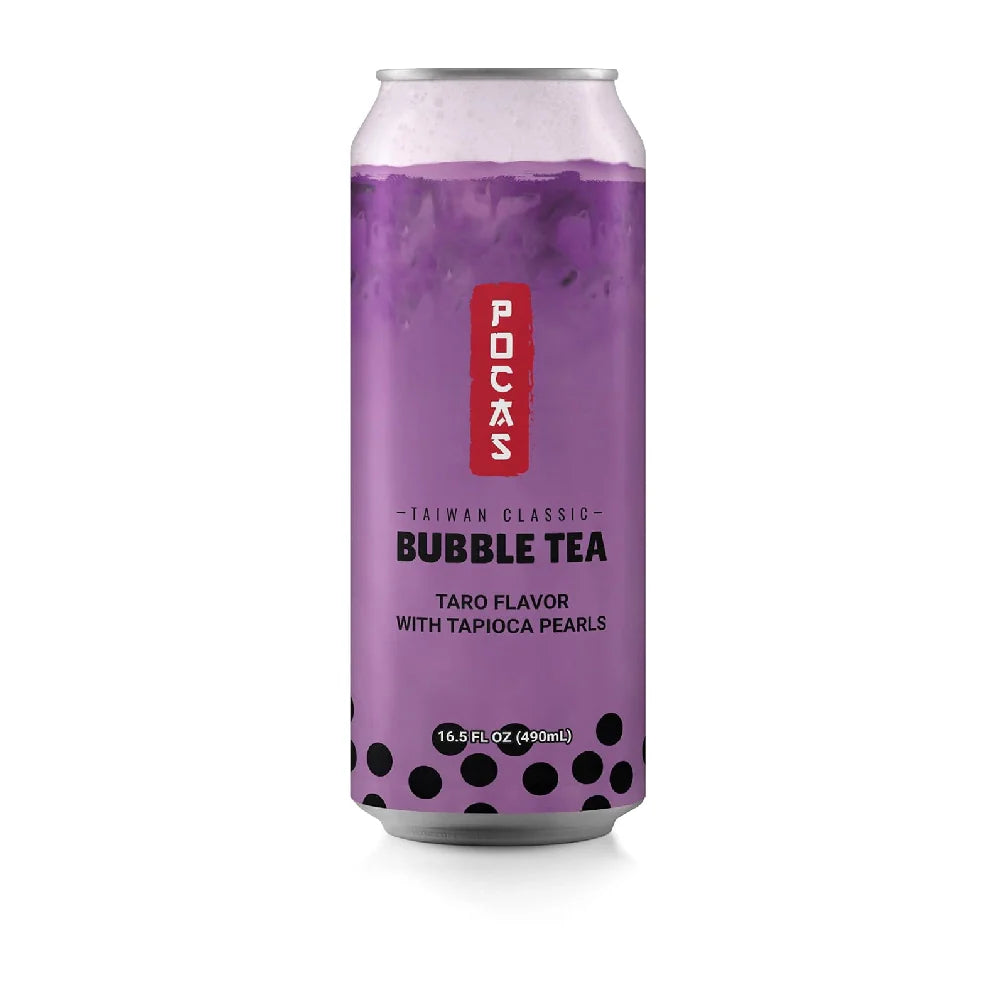 Pocas Bubble Tea Taro with Tapioca Pearls 16.5 oz box of 24 units