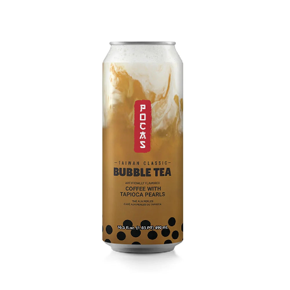 Pocas Bubble Tea Coffee with Tapioca Pearls 16.5 oz box of 24 units
