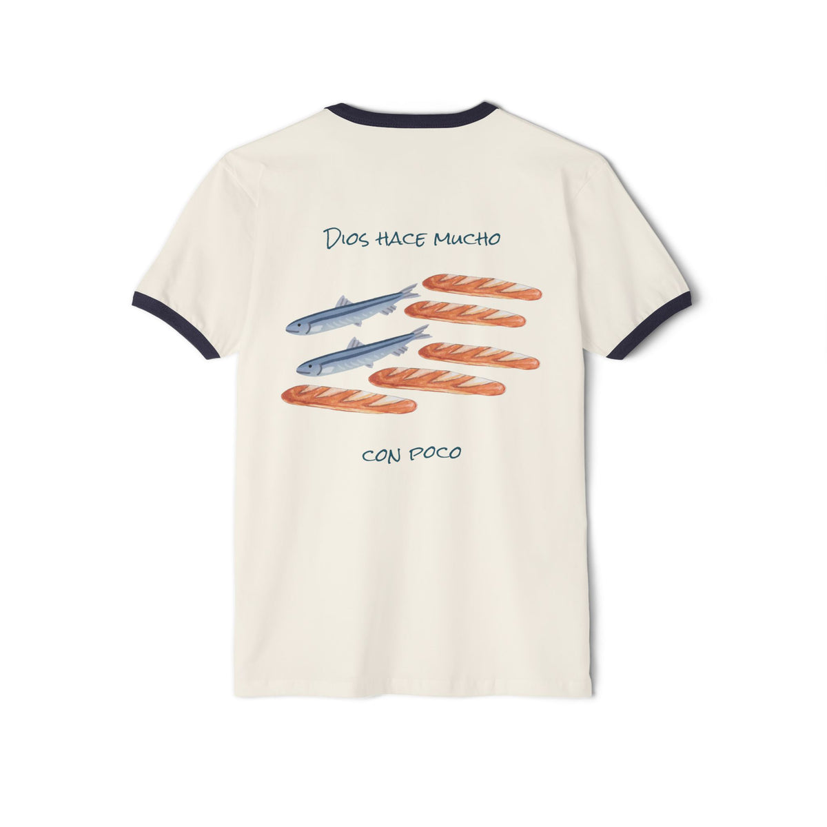 Ringer T-Shirt — 'Dios Hace Mucho Con Poco'