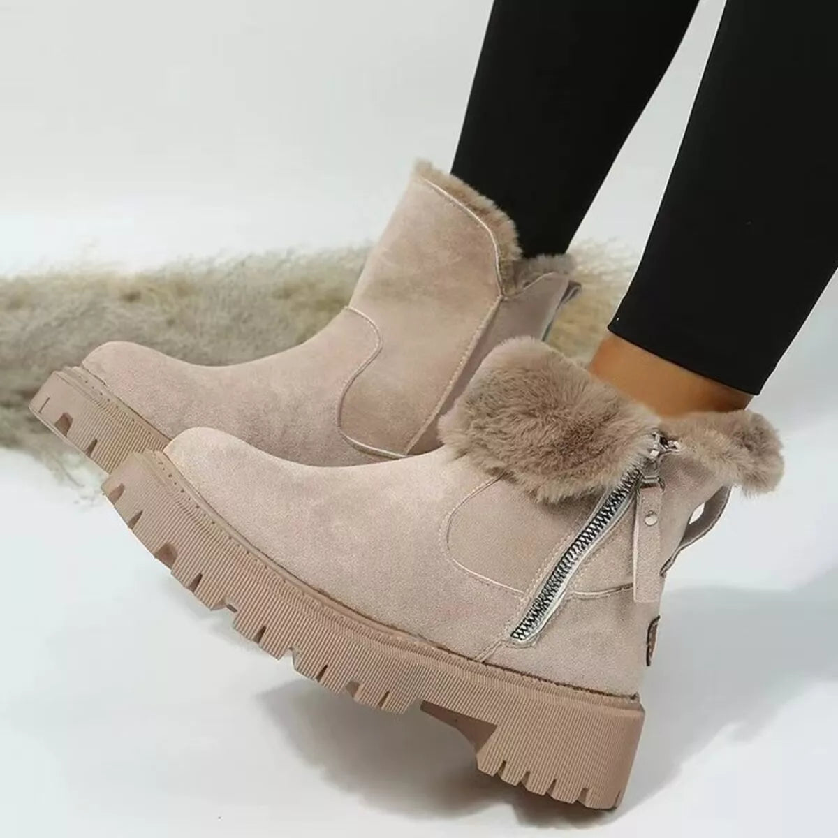 Botines con forro suave y cremallera