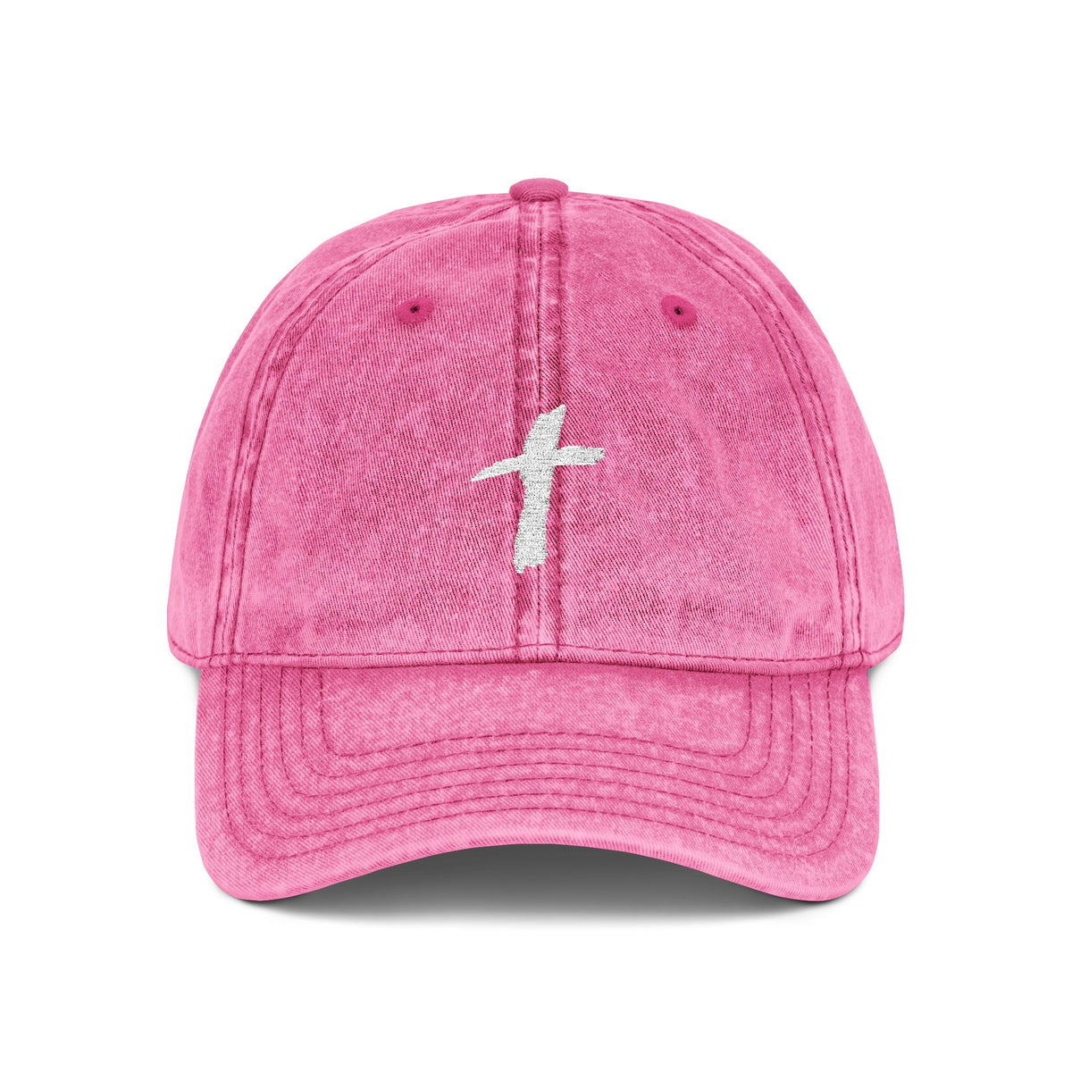 Embroidered Cross Vintage Cap