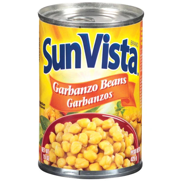 Garbanzos Sunvista caja de 15 oz con 12 unidades