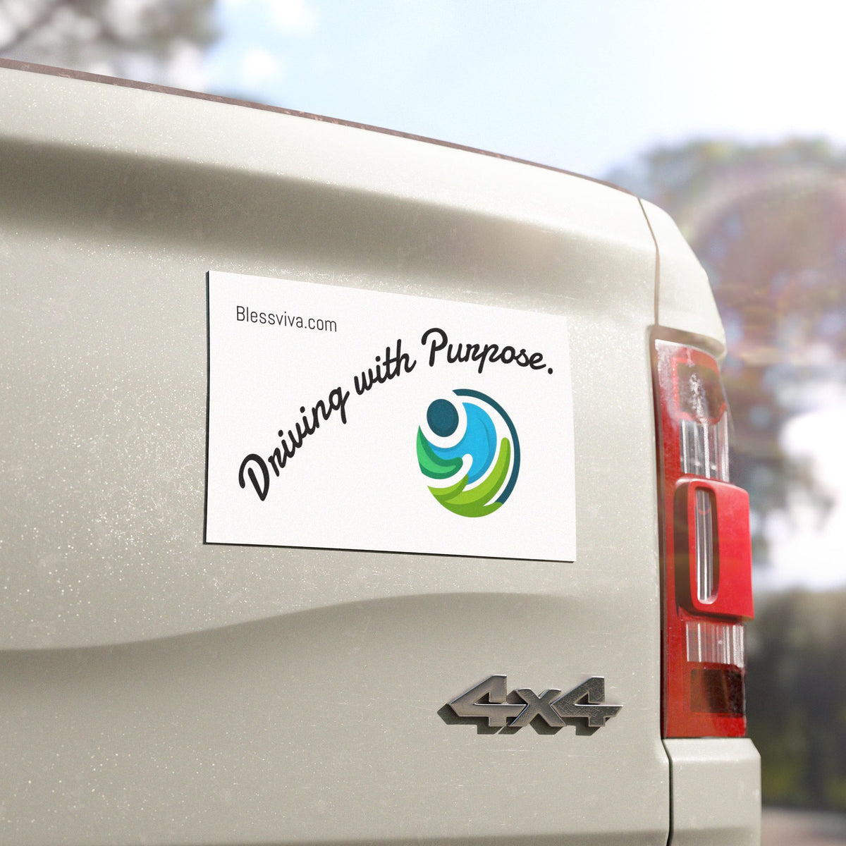 Imán para coche Conduciendo con Propósito — Logotipo inspirador de Blessviva