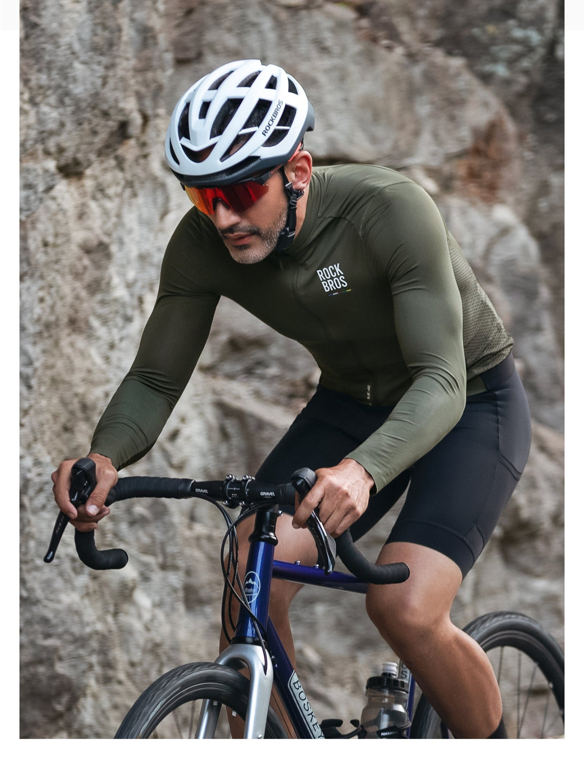 Maillot ciclista de manga larga para hombre 【ROAD TO SKY】de ROCKBROS en varios colores