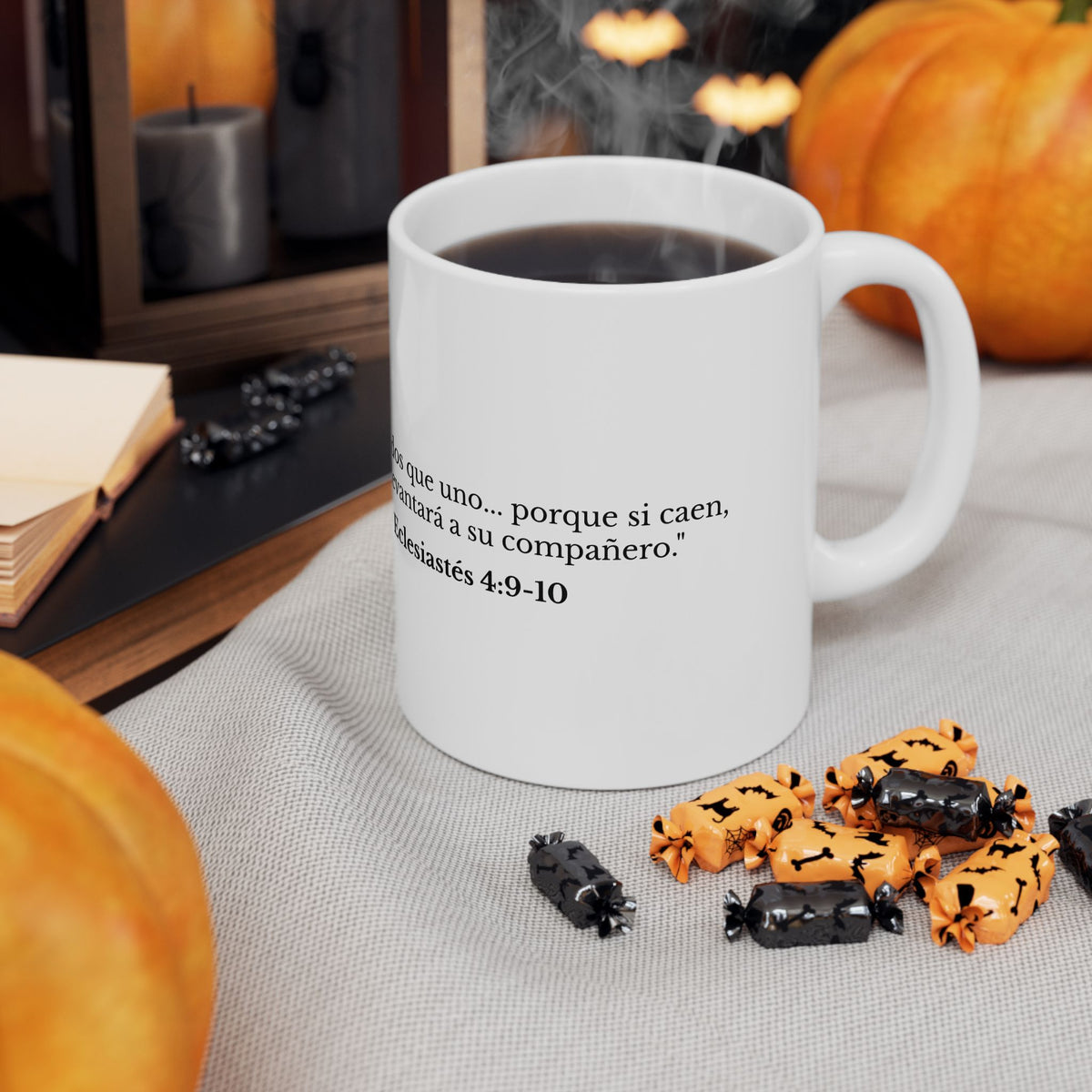 Ceramic Mug — Blessviva: "Más valen dos que uno" (Eclesiastés 4:9-10)