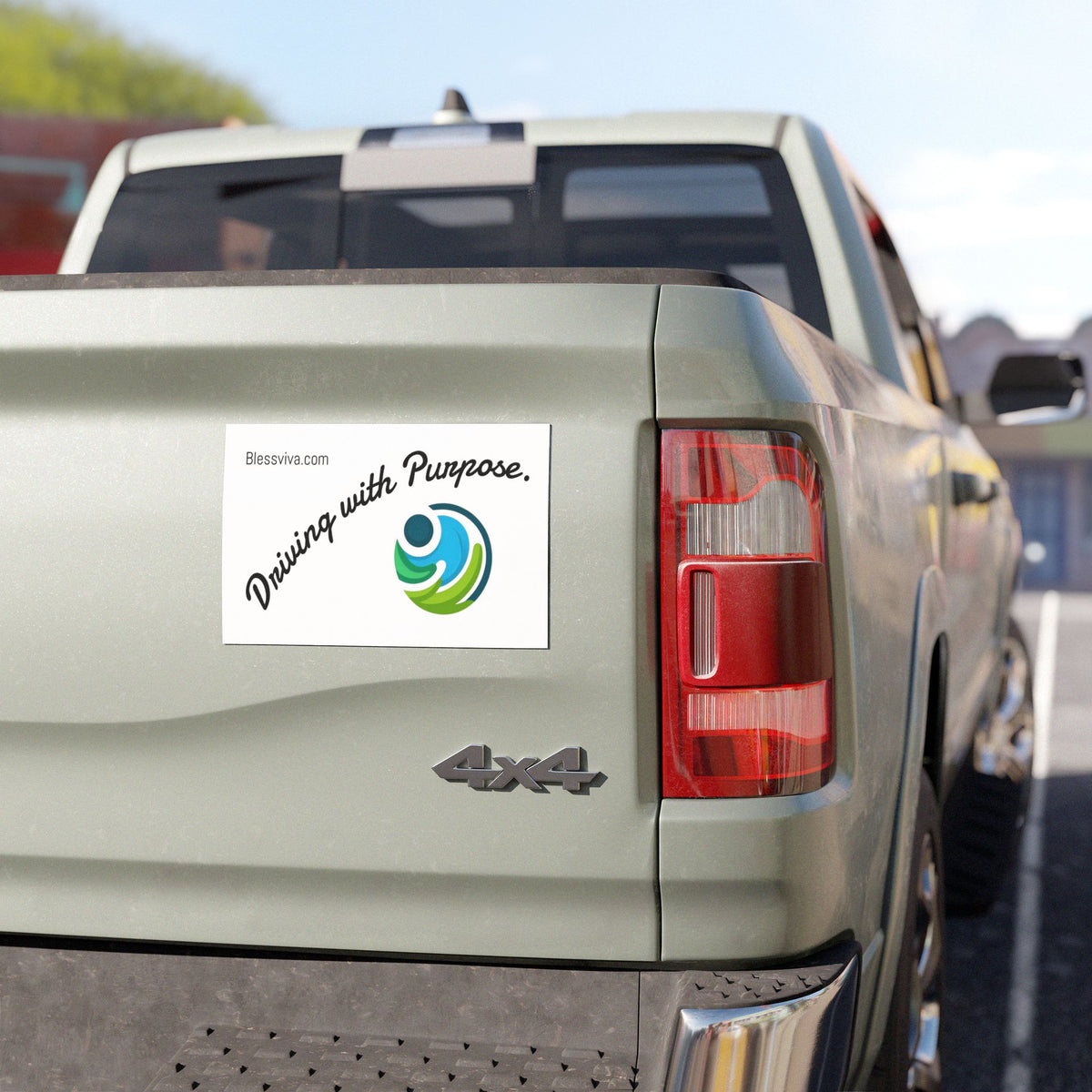 Imán para coche Conduciendo con Propósito — Logotipo inspirador de Blessviva