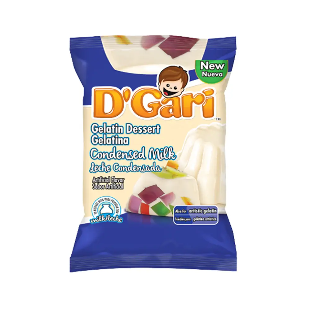 D'Gari Gelatin Condensed Milk 4.2 oz box of 24 units
