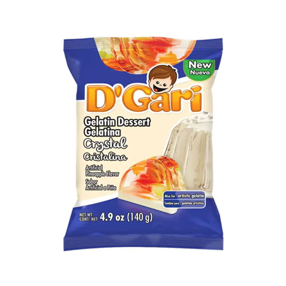 D'Gari Gelatin Cristal 4.2 oz box of 24 units