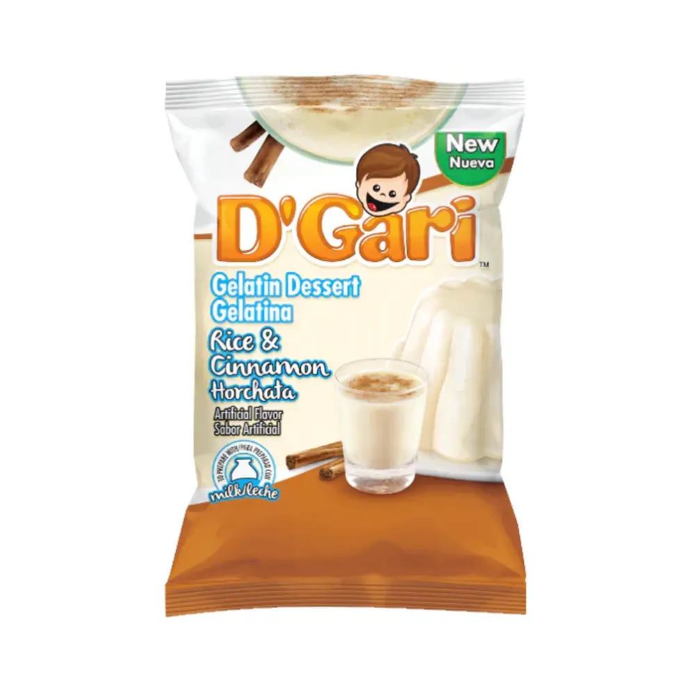 D'Gari Gelatin Rice & Cinnamon Milk 4.2 oz box of 24 units