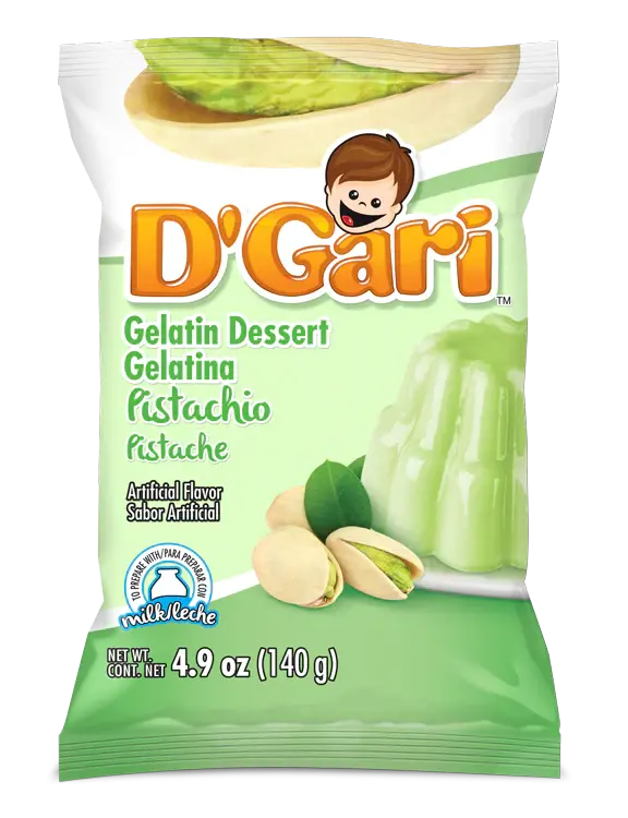 D'Gari Gelatin Pistachio Milk 4.2 oz box of 24 units