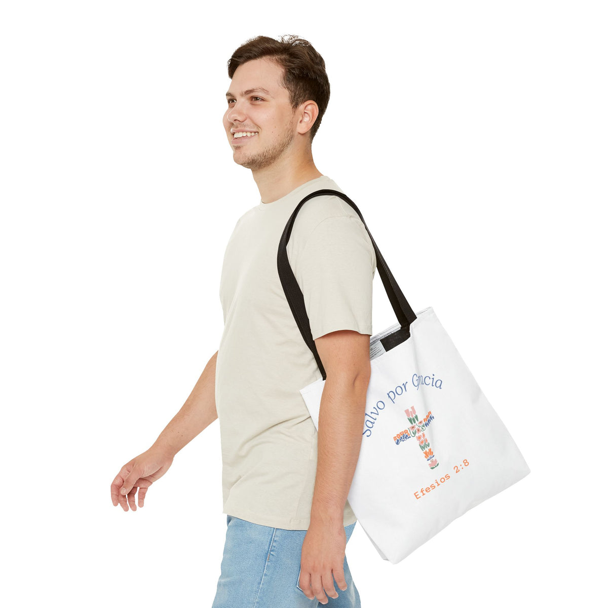 Bolsa de tela cristiana — "Salvo por Gracia"