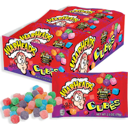 Warheads Chewy Cubes Candy 2 oz box of 15 units