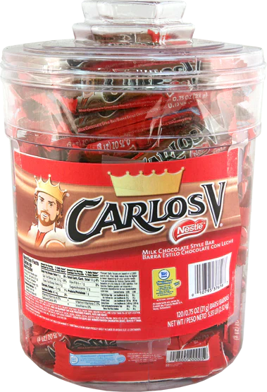 Carlos V Chocolate In Jar 0.63 oz box of 96 units