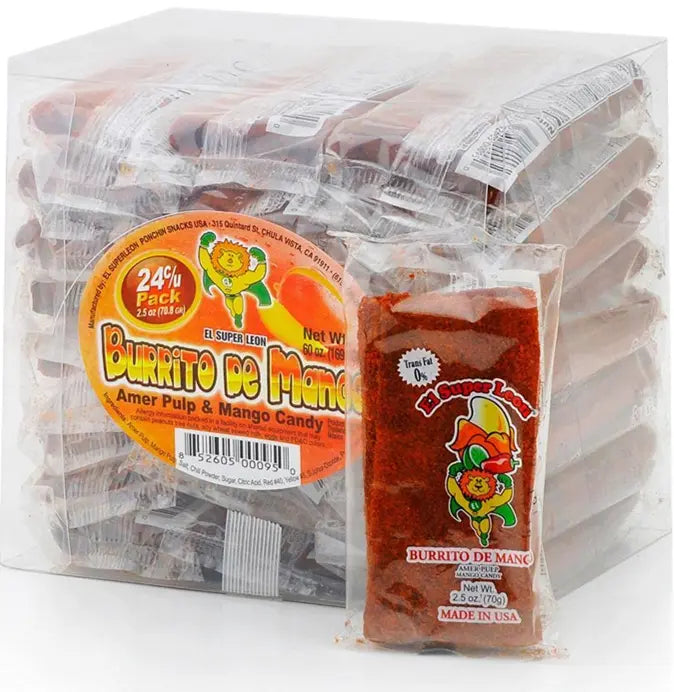 El Super Leon Burrito Mango 2.5 oz box of 24 units