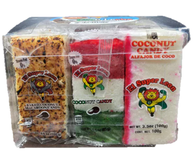 El Super Leon Coco Leche Asstorted 3.5 oz box of 24 units