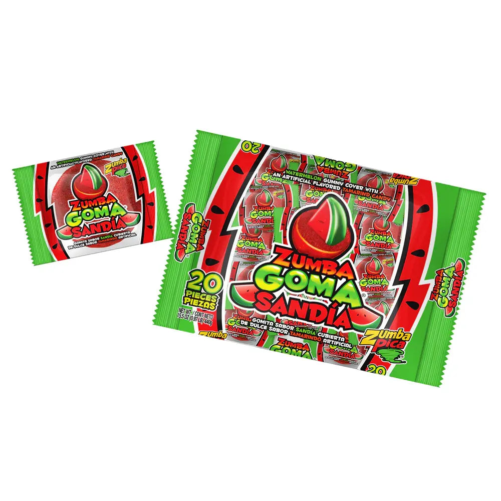 Zumba Pica Goma Sandia 15.5 oz box of 10 units