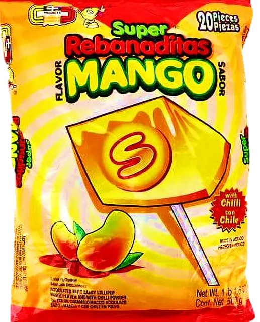 Super Renanaditas Mango Lollipop with Chile pack 20 ct