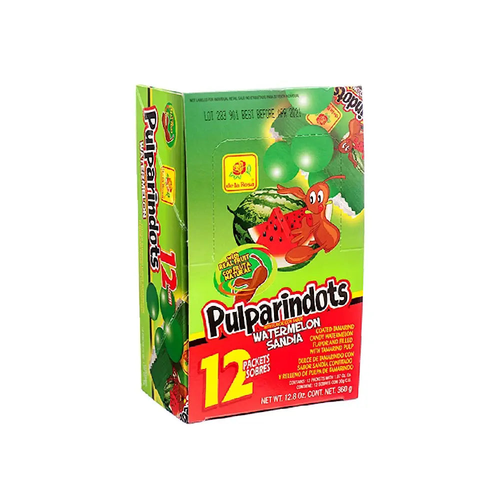 De La Rosa Pulparindots Watermelon 1.5 oz 12 ct  box of 12 units