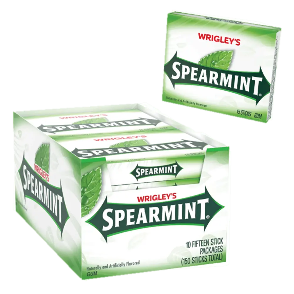 Wrigley PTP Slim Pack Spearmint- 15 Stk box of 10 units