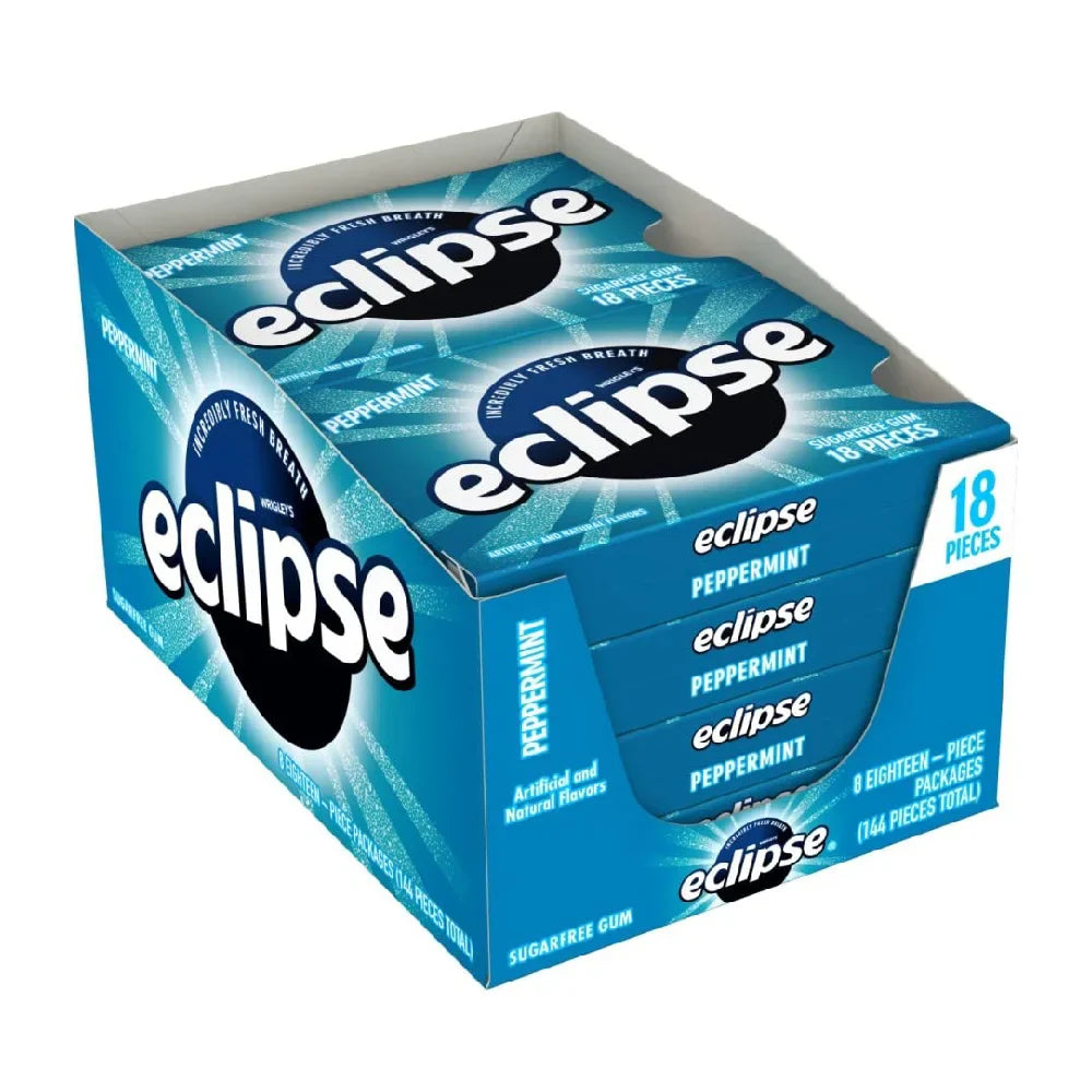 Wrigley Eclipse Edge Peppermint 18 Pc caja de 8 unidades